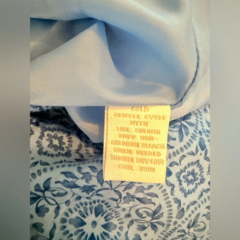 Y2K 100%cotton Charter Club Blue Patterned Women's lined midi Skirt‎ size6 - Picture 7 of 7